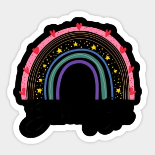 Rainbow Eight Year Girl Birthday Party Boho Family 8Th Year Sticker